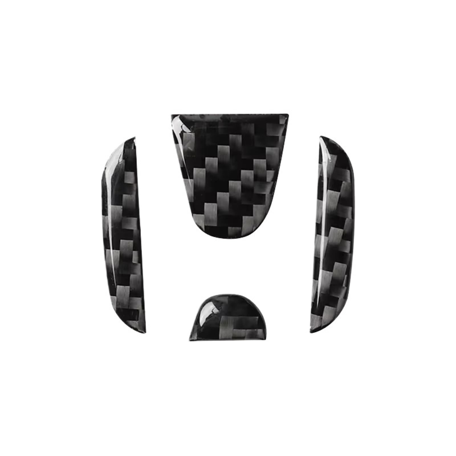 Kohlefaser Auto Aufkleber Carbon Faser Auto Lenkrad Aufkleber Emblem Abzeichen Trim Aufkleber Für Civic Für CRV Für HRV Fit Für Accord Dekorative Zubehör Aufkleber Dekorative(Carbon Fiber Black) von Eofooq