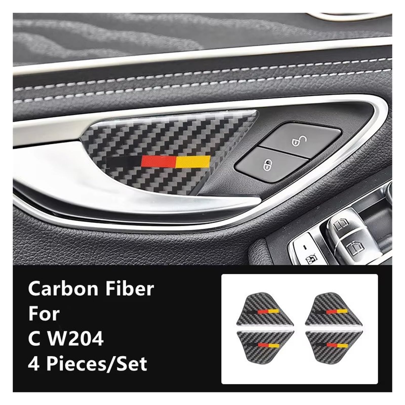 Kohlefaser Auto Aufkleber Carbon Fiber Auto Innen Modifikation Abdeckung Trim Streifen Dekorative Aufkleber Für C W204 Auto Innen Zubehör Aufkleber Dekorative(S-2) von Eofooq