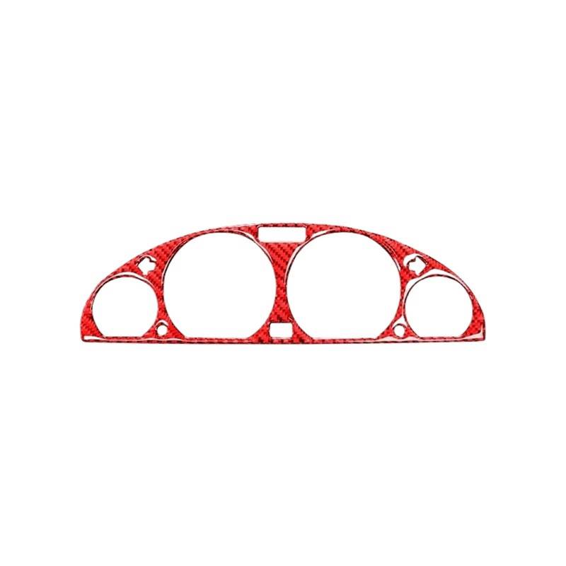 Kohlefaser Auto Aufkleber Für 3 Serie E46 Für M3 1999-2004 Zubehör Carbon Fiber Innen Auto Tacho Surround Dekor Rahmen Trim Abdeckung Aufkleber Aufkleber Dekorative(Red) von Eofooq