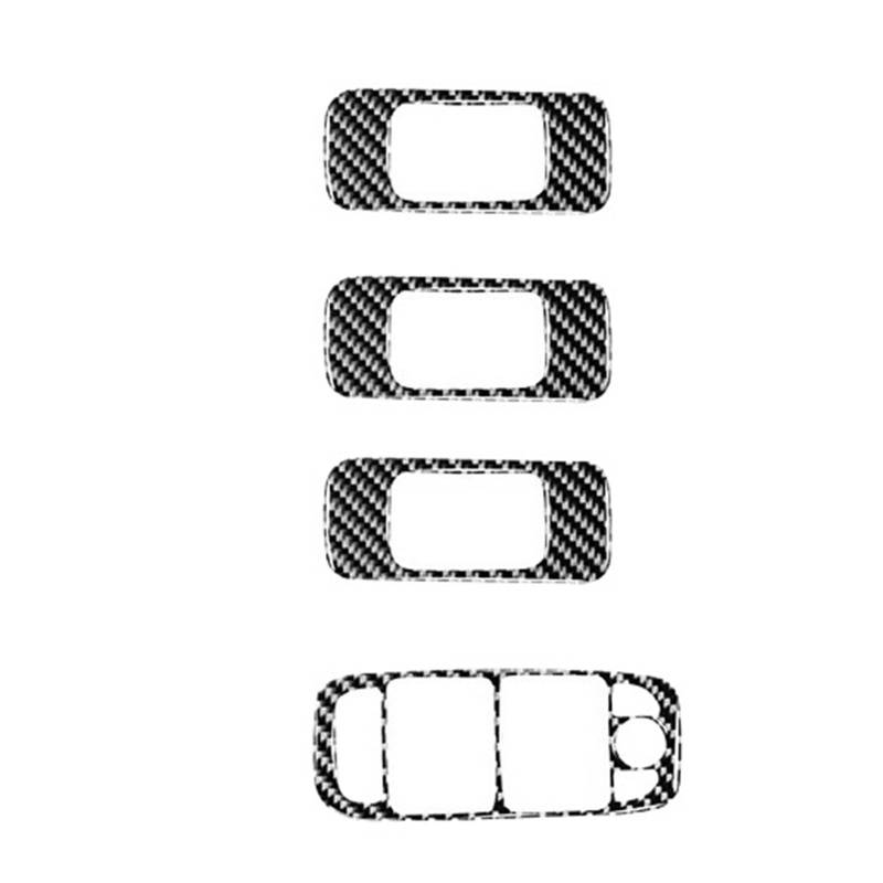 Kohlefaser Auto Aufkleber Für Jaguar F-PACE 2016–2020 Fensterheber-Schalterrahmen, Kohlefaser-Zieraufkleber Aufkleber Dekorative(LHD black) von Eofooq