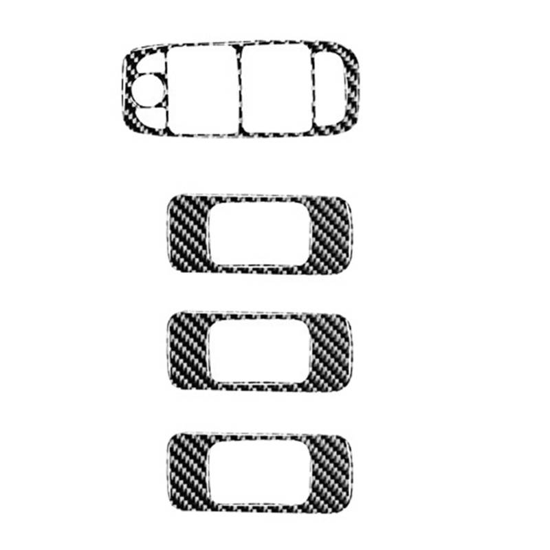 Kohlefaser Auto Aufkleber Für Jaguar F-PACE 2016–2020 Fensterheber-Schalterrahmen, Kohlefaser-Zieraufkleber Aufkleber Dekorative(RHD black) von Eofooq