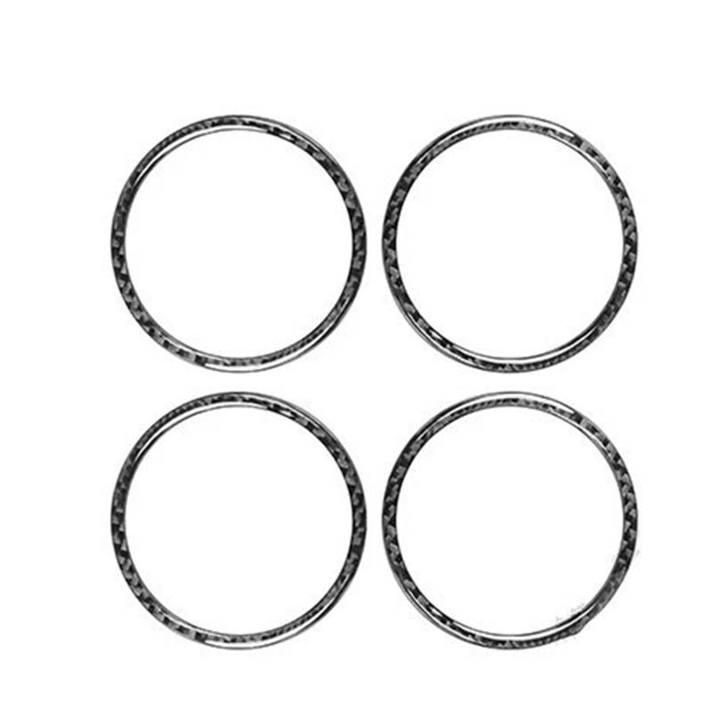 Kohlefaser Auto Aufkleber Für Jeep Für Wrangler JL 2018-2023 Auto Innen Instrument Air Outlet Ring Carbon Faser Trim Aufkleber Aufkleber Dekorative(4 pcs black) von Eofooq