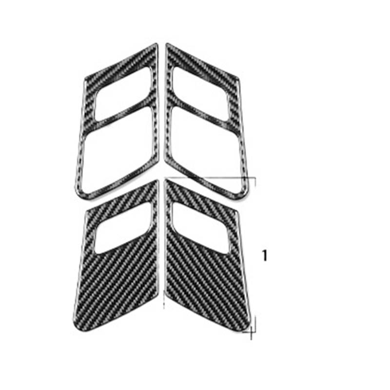 Kohlefaser Auto Aufkleber Für Q5 Q5L FY 2018-2023 Auto Innen Türschloss Taste Panel Carbon Faser Trim Aufkleber Zubehör Aufkleber Dekorative(Black Carbon) von Eofooq