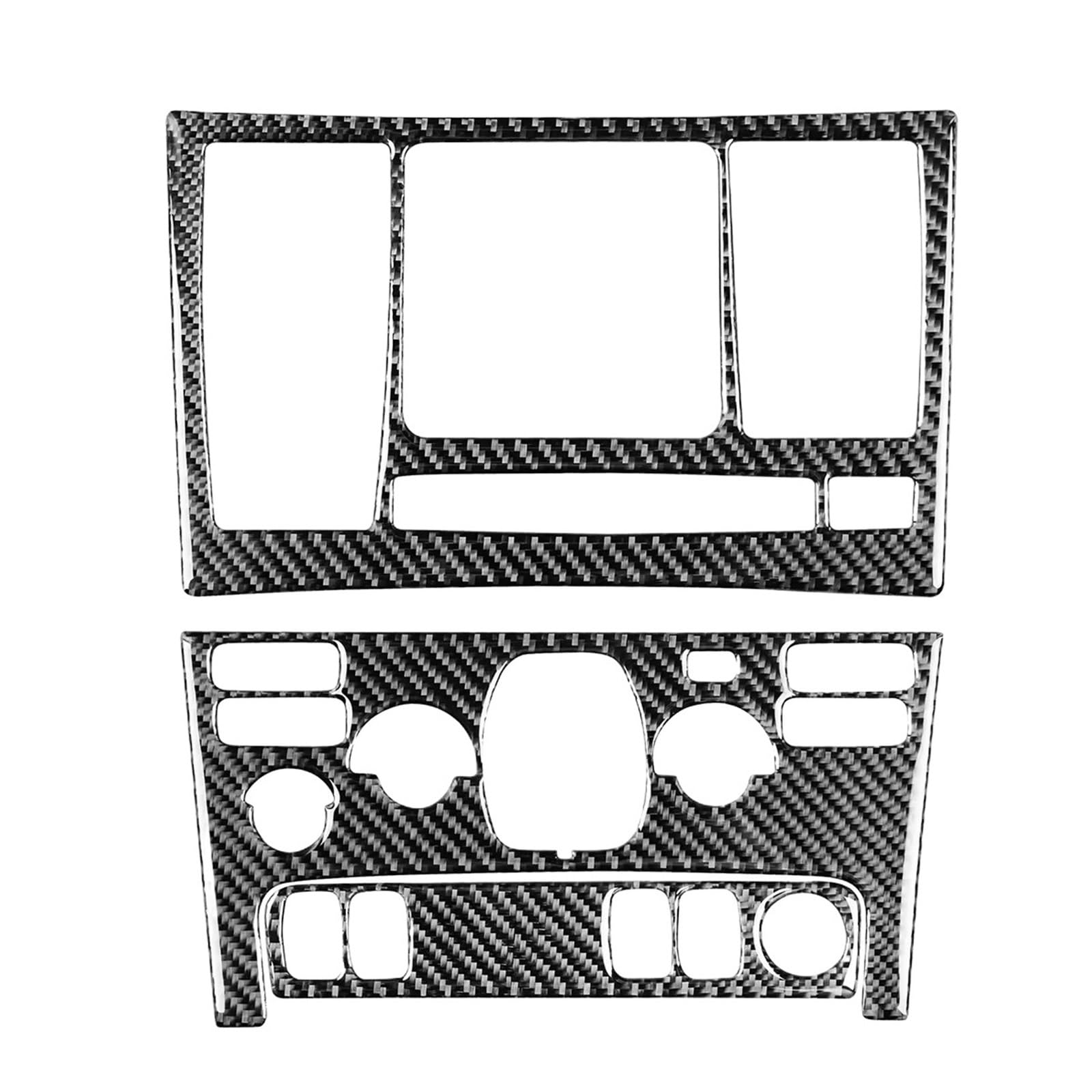 Kohlefaser Auto Aufkleber Für Volvo Für XC90 XC Classic 2003-2014 Auto Mittelkonsole Panel AC CD-Taste Rahmen Carbon Faser Trim Aufkleber Aufkleber Dekorative(Black A) von Eofooq