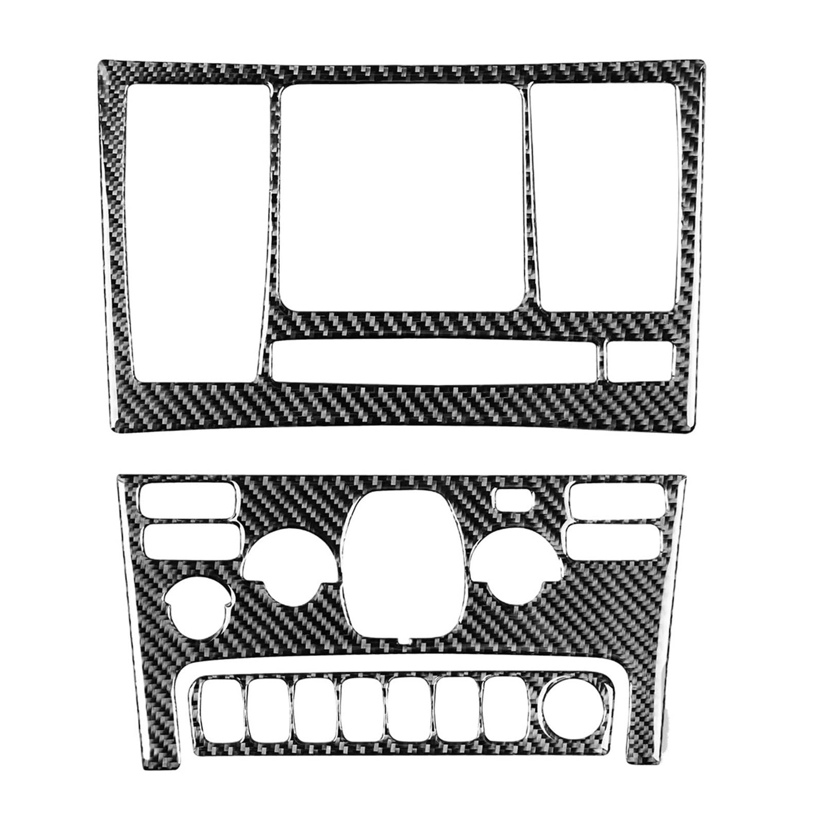 Kohlefaser Auto Aufkleber Für Volvo Für XC90 XC Classic 2003-2014 Auto Mittelkonsole Panel AC CD-Taste Rahmen Carbon Faser Trim Aufkleber Aufkleber Dekorative(Black B) von Eofooq