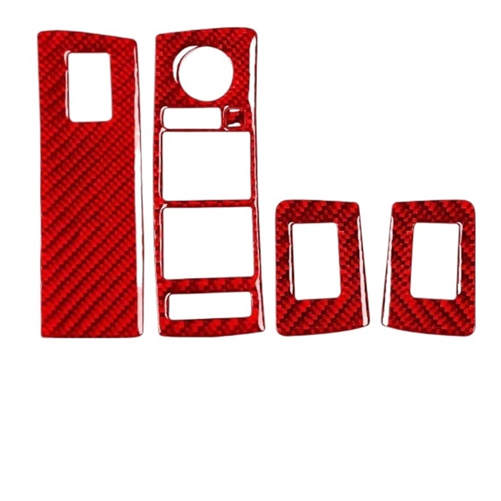 Kohlefaser Auto Aufkleber Für X5 E53 2000-2006 Auto Fensterheber Panel Abdeckung Carbon Faser Trim Aufkleber Aufkleber Dekorative(Red RHD) von Eofooq