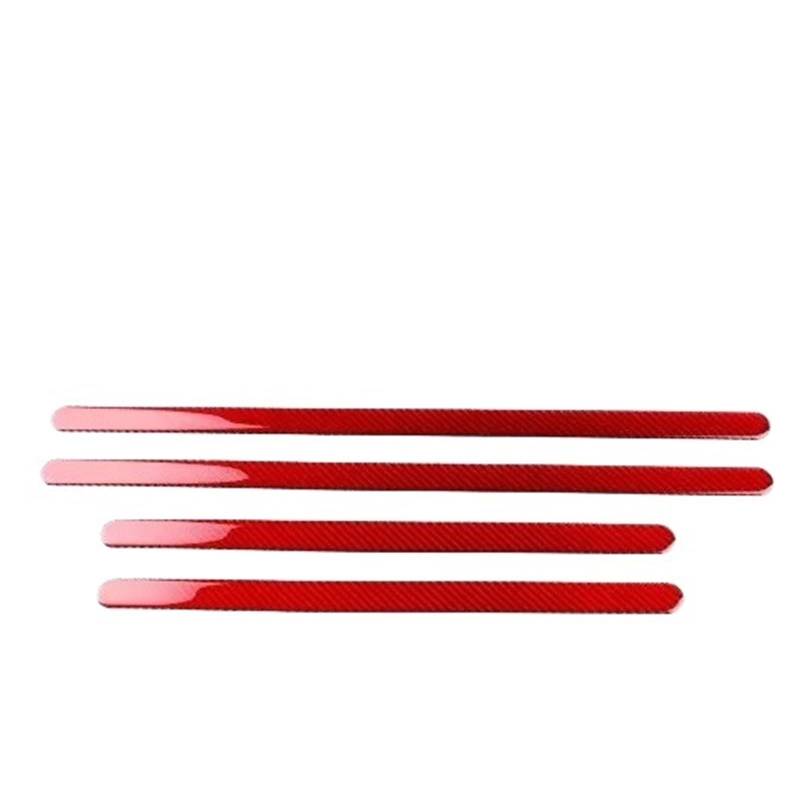 Kohlefaser Auto Aufkleber LHD RHD Für Mini Für Countryman U25 2024 2025 Auto Tür Dekorative Streifen Innen Aufkleber Carbon Faser Panel 4 Teil/Satz Aufkleber Dekorative(RED-4pcs) von Eofooq