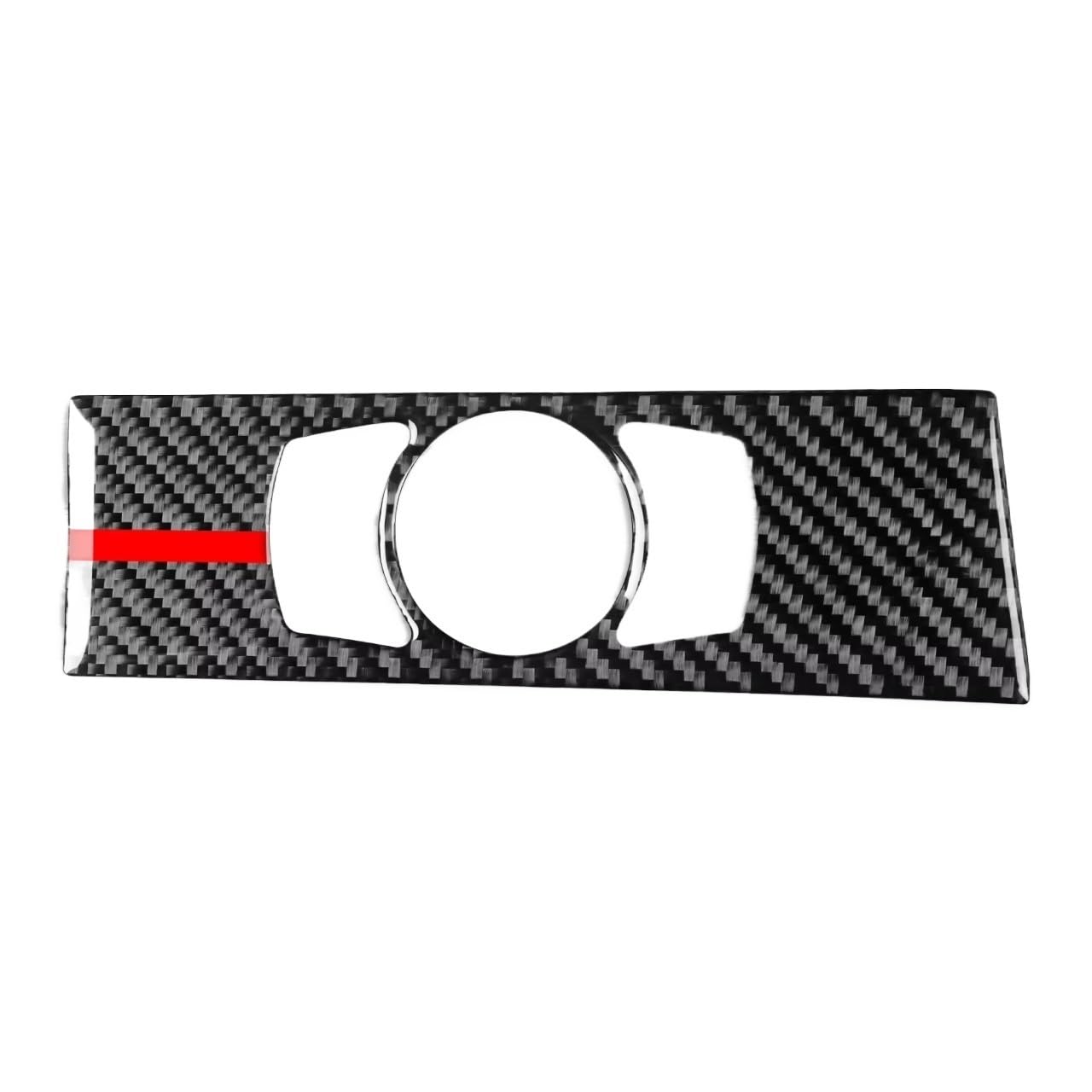 Kohlefaser Auto Aufkleber Scheinwerfer Schalter Panel Abdeckung Trim Aufkleber Real Carbon Fiber Für 5 Series E60 2004 2005 2006 2007 Auto Innen zubehör Aufkleber Dekorative(Red Stripe D) von Eofooq