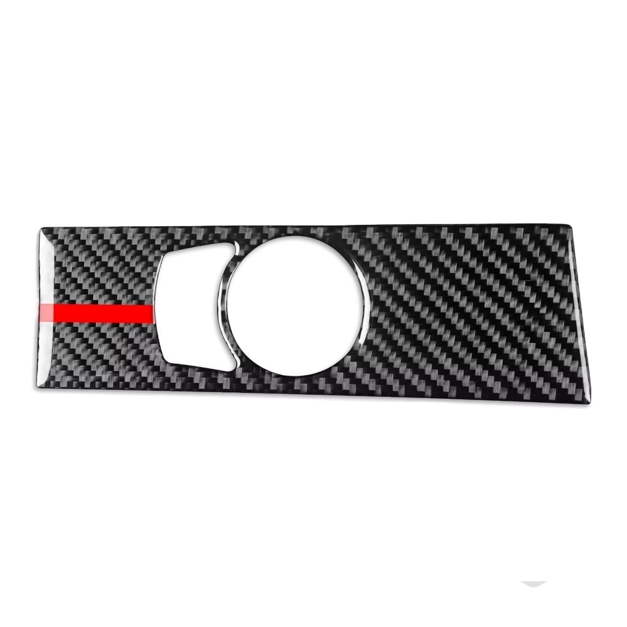 Kohlefaser Auto Aufkleber Scheinwerfer Schalter Panel Abdeckung Trim Aufkleber Real Carbon Fiber Für 5 Series E60 2004 2005 2006 2007 Auto Innen zubehör Aufkleber Dekorative(Red Stripe E) von Eofooq