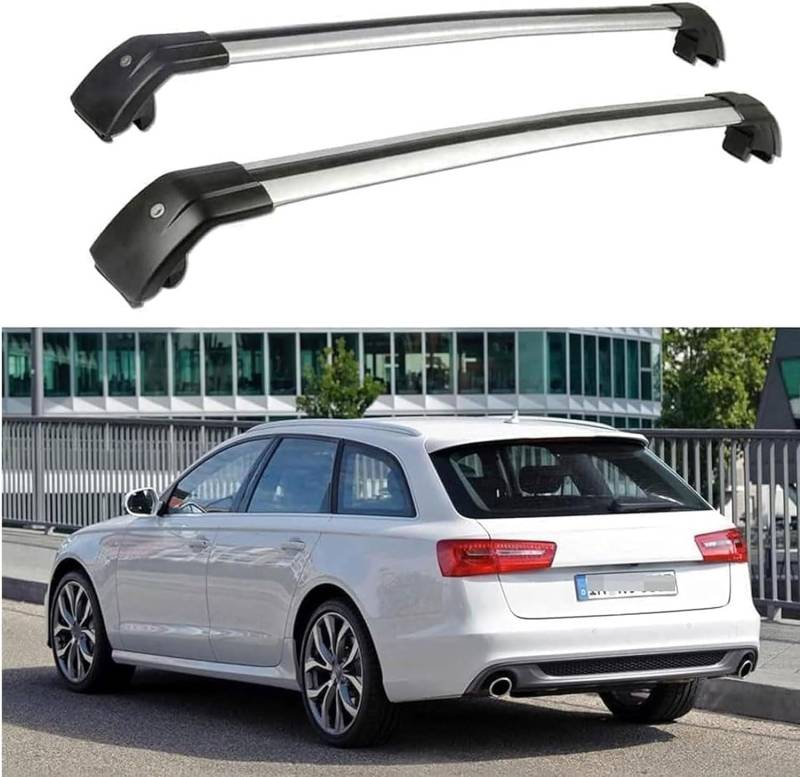 2 Stück Auto Dachträger für Audi A6 Avant Estate C6 2005-2010, Querträger Dachgepäckträger Gepäckträger Querbalken Dekoratives Zubehör von Eoobyzn