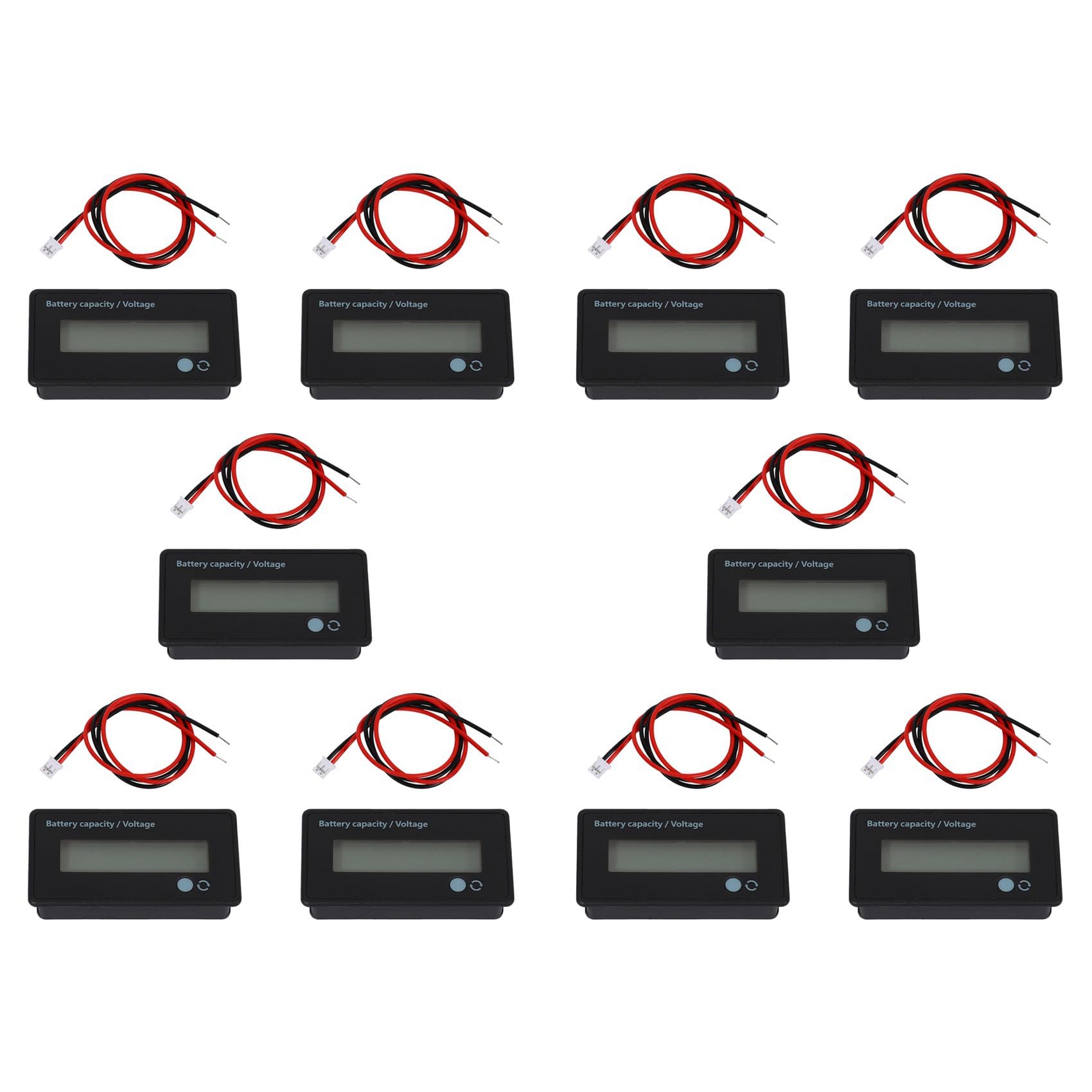 Eoslcusmvl 10X 12V 24V 36V 48V Batterie Anzeige, Batterie KapazitäTs Spannungs Anzeige, Blei SäUre- und Lithium Ionen Batterie Ladungs Entladungs Monitor für Motorrad Autos von Eoslcusmvl