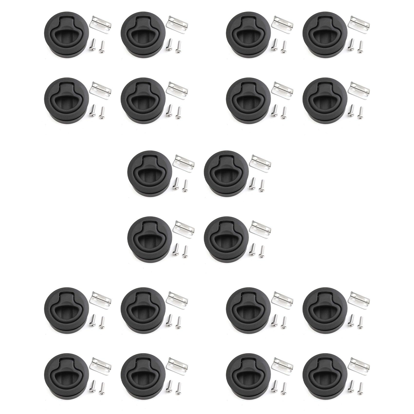 Eoslcusmvl 20 Stücke Runde Schwarz Flush Pull Latch für Rv Boot Marine Deck Tür von Eoslcusmvl