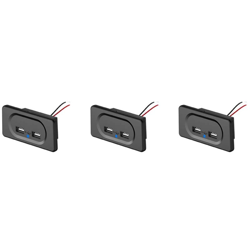 Eoslcusmvl 3X Fahrzeug DC5V / 3.1A Dual USB Ports Ladebuchse Modifikation Zubehör für Auto Camping Boot Wohnmobil Wohnwagen von Eoslcusmvl