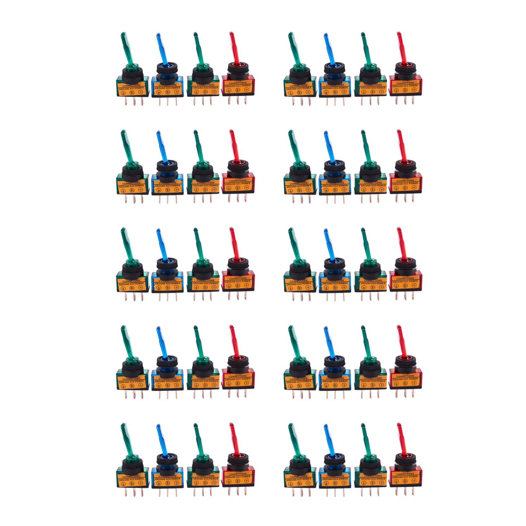 Eoslcusmvl 40PC 12V DC 20A Light Illuminated KIPPSCHALTER Steuerung Auto Boot Dash SPST auf/Off von Eoslcusmvl