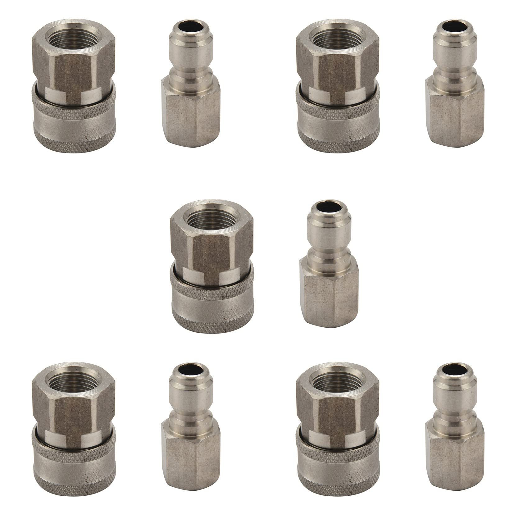 Eoslcusmvl 5X Edelstahl Hoch Druck Reiniger Adapter Satz G3 / 8 Schnell Kupplungs Stecker und -Buchse von Eoslcusmvl