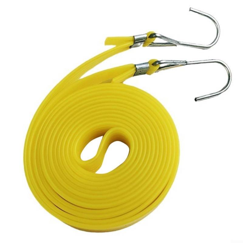 EpheyFIF Extra lange Bungee-Gurte, robuste, elastische Schnur für Sackkarre, Auto, Fahrrad, Motorrad, Gepäck, Spanngurt, Gelb (4 m) von EpheyFIF