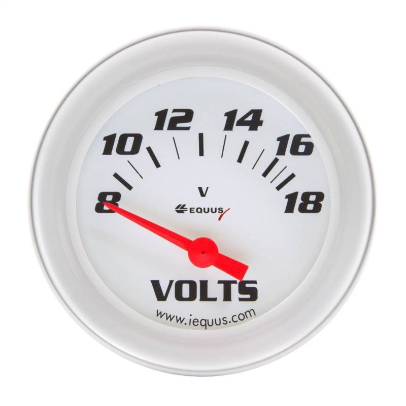 Equus 8268 Voltmeter, 5,1 cm, Weiß mit Aluminium-Lünette von Equus