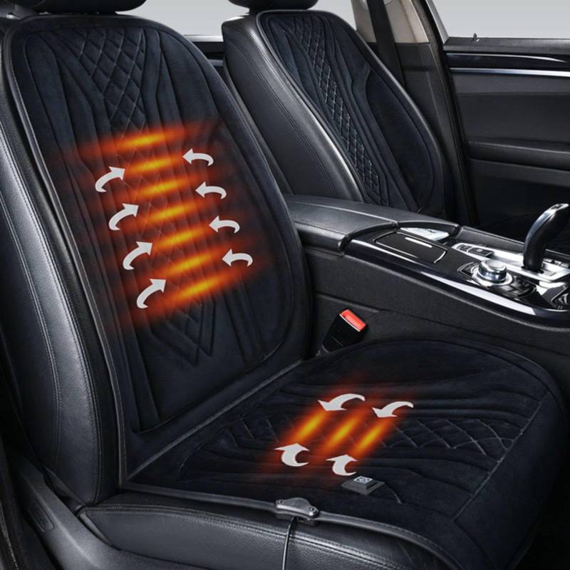 ErZhuiZi Auto Sitzheizung 12v Auflage 2er Set Beheizbare Sitzauflage Auto Auto Sitzauflagen Komplett Sitzbezug Heizung Auto Vordersitze,Black-2seater von ErZhuiZi