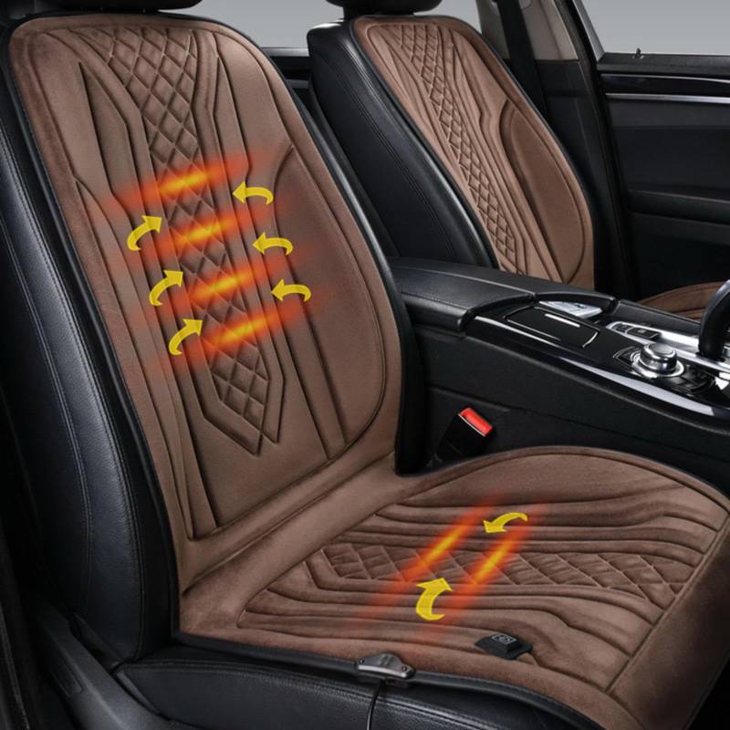 ErZhuiZi Auto Sitzheizung 12v Auflage 2er Set Sitzauflage Auto Heizung Klein Auto Sitzauflagen Warm Schonbezug Autositz Vorne,brown-2seater von ErZhuiZi