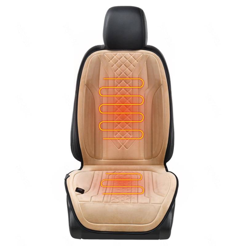 ErZhuiZi Auto Sitzheizung 12v Auflage Sitzauflage Auto Heizung Klein Sitzkissen Beheizbar Auto Sitzbezüge,brown-1seat von ErZhuiZi