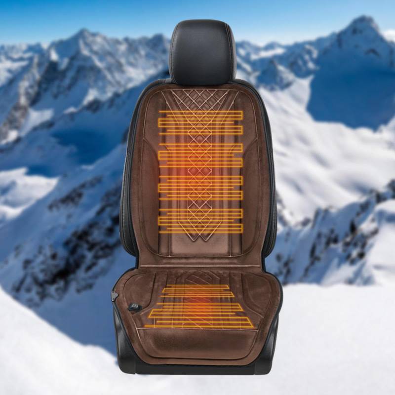 ErZhuiZi Auto Sitzheizung 12v Auflage Sitzauflage Auto Warm Auto Sitzauflagen Vorne Autositzkissen,brown-1seat von ErZhuiZi