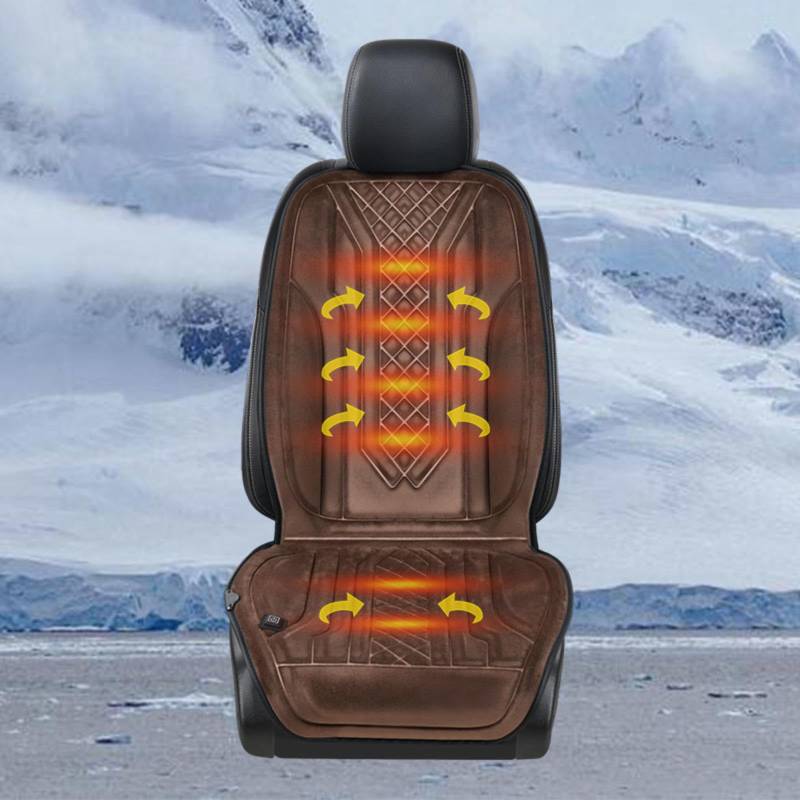 ErZhuiZi Auto Sitzheizung 12v Pkw Sitzauflage mit Heizung Auto 12v Sitzheizung Nachrüsten Auto Schonbezug Autositz Vorne,brown-1seat von ErZhuiZi