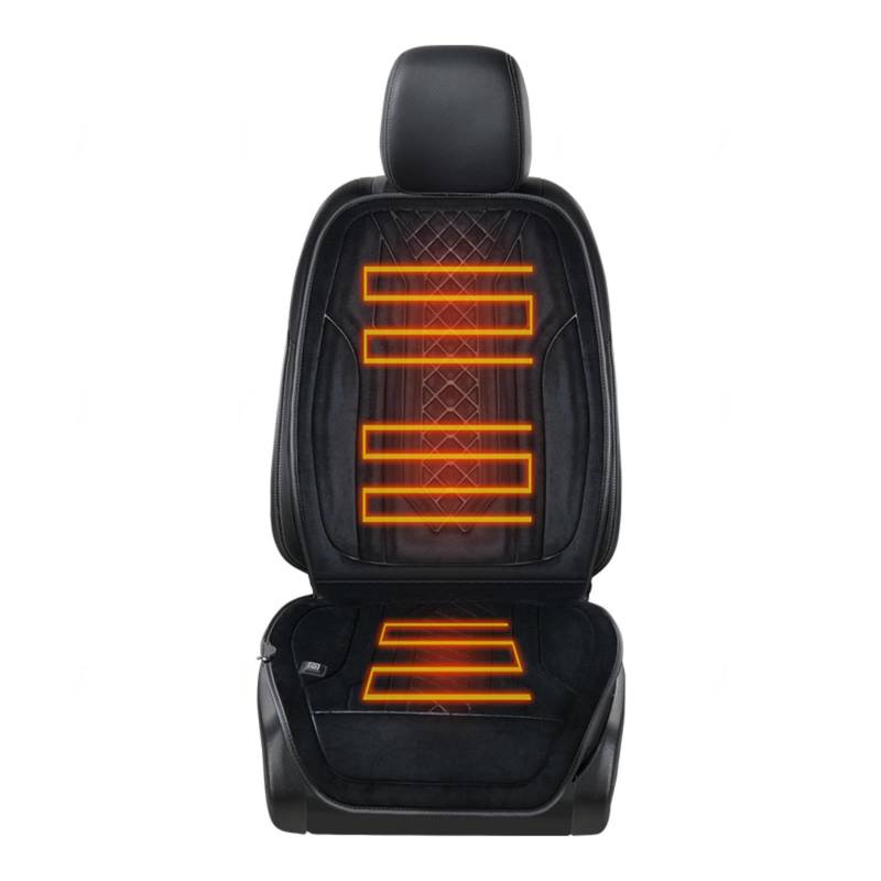 ErZhuiZi Auto Sitzheizung 12v Schwarz Sitzauflage Auto Vordersitze Sitzbezug Auto Vordersitze Heizung Sitzbezüge Auto,Black-1seat von ErZhuiZi