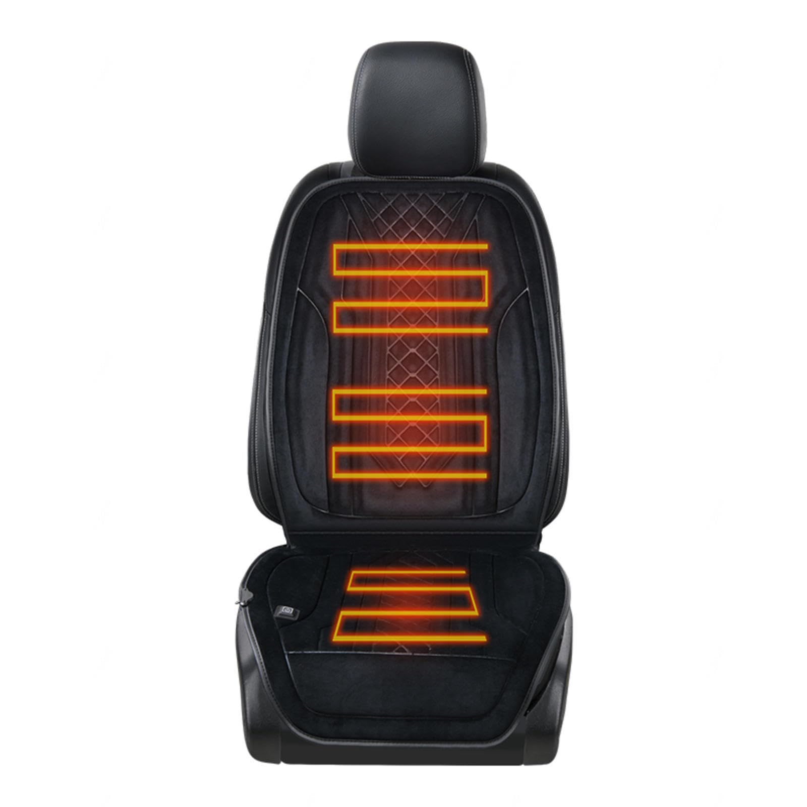 ErZhuiZi Auto Sitzheizung 12v Schwarz Sitzauflage Auto Winter Beheizbare Auto Sitzauflagen Cars Sitzauflage mit Heizung,Black-1seat von ErZhuiZi