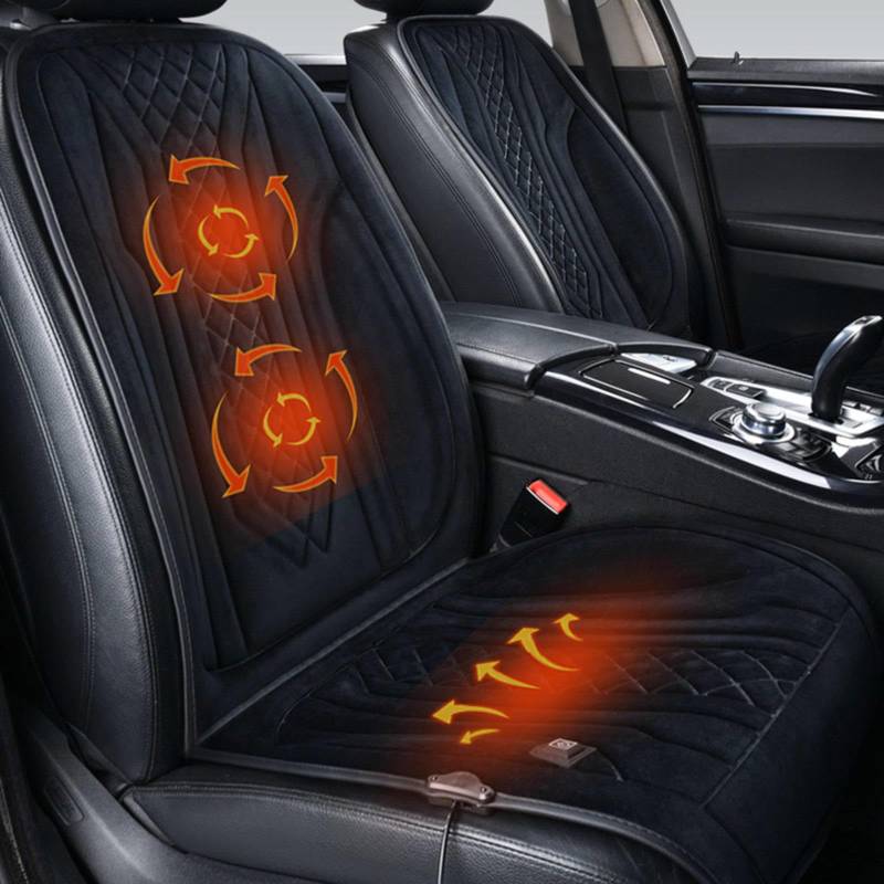 ErZhuiZi Auto Sitzheizung Auflage 12v 2er Set Sitzauflage Auto Heizung Reguliert Beheizbare Sitzauflage für Auto Auto Heizung,Black-2seater von ErZhuiZi