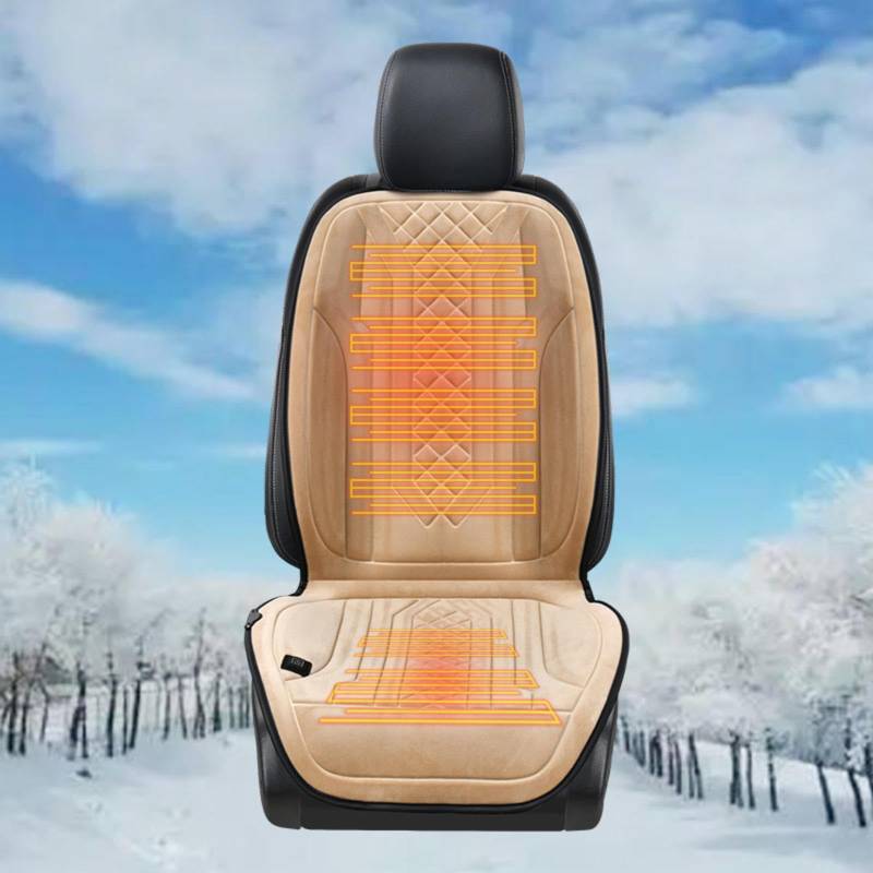 ErZhuiZi Auto Sitzheizung Auflage mit Drucksensor Sitzauflage Auto Heizung Zigarettenanzünder Sitzbezug Auto Vordersitze mit Heizung Sitzbezüge Sitzauflagen,beige-1seat von ErZhuiZi