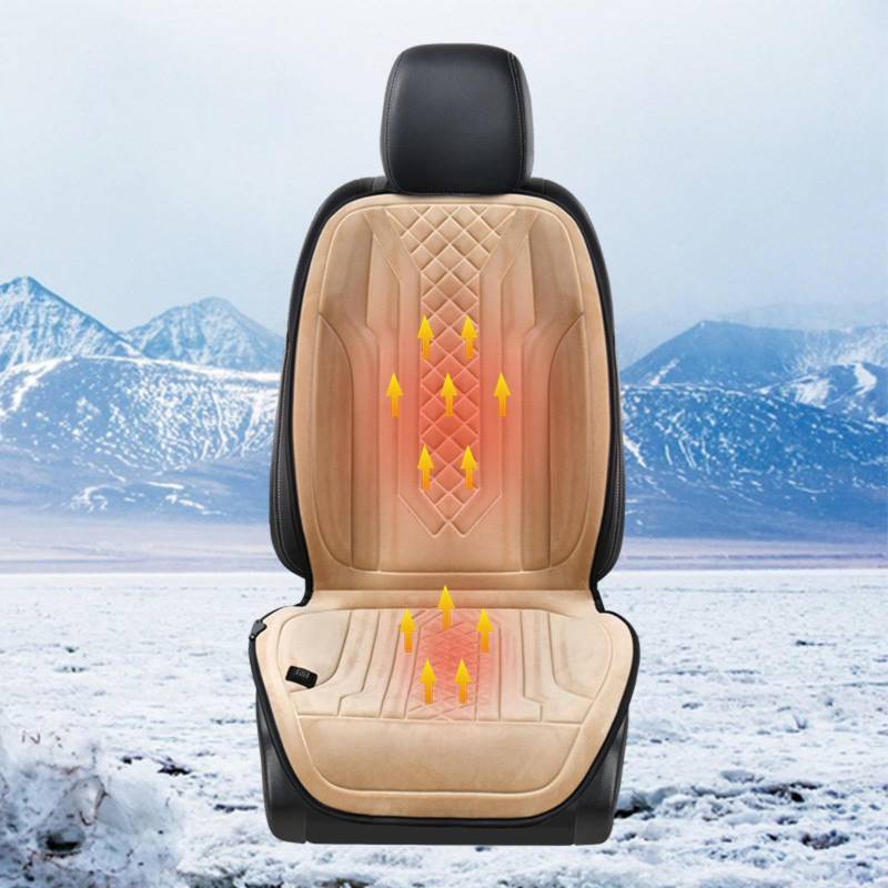 ErZhuiZi Auto Sitzheizung Auflage mit Drucksensor Sitzauflage Auto Warm Sitzkissen Beheizbar Autositzbezüge Vordersitze,beige-1seat von ErZhuiZi