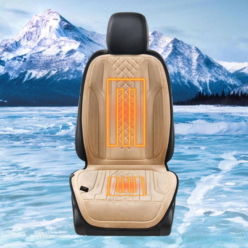 ErZhuiZi Sitzheizung 12v Auflage Sitzauflage Auto Heizung Sitzbezug Auto Vordersitze Sitzheizung Beheizbare Sitzauflage,beige-1seat von ErZhuiZi