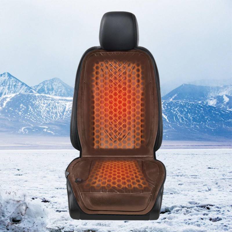 ErZhuiZi Sitzheizung Auflage Sitzauflage Auto Vordersitze Auto Sitzauflagen Warm Heizsitzauflage Auto,brown-1seat von ErZhuiZi