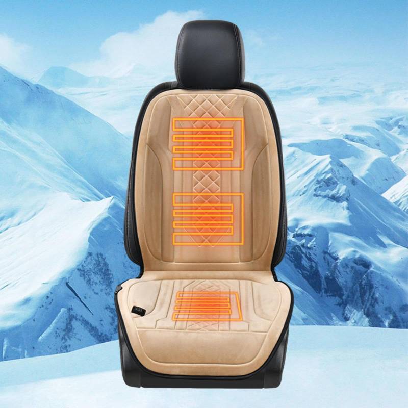 ErZhuiZi Sitzheizung Auto Auflage 12v Fahrersitz Autositzheizung Auflage Auto Sitzauflagen Komplett Sitzbezug Heizung Auto Vordersitze,beige-1seat von ErZhuiZi