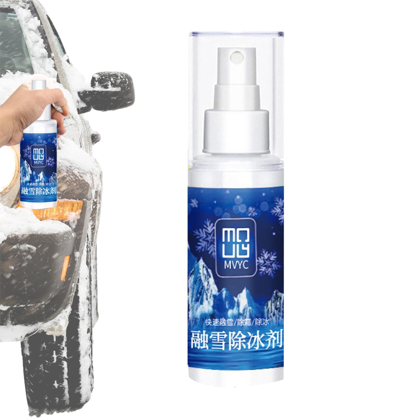 Erconsso Windschutzscheiben-Enteisungsspray, Enteisungsspray für die Windschutzscheibe eines Autos,100 ml Auto-Auftau-Artefakt - Windschutzscheiben-Entfroster, Schneereiniger fürs Auto, harmlos für von Erconsso