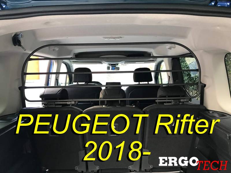 ERGOTECH Trenngitter Hundegitter für PEUGEOT Rifter (ab BJ 2018), RDA65HBG-XXL, für Hunde und Gepäck von ERGOTECH