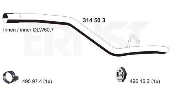 Abgasrohr hinten Ernst 314503 von Ernst