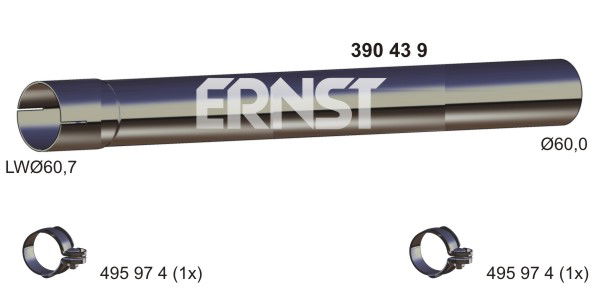 Abgasrohr hinten links Ernst 390439 von Ernst