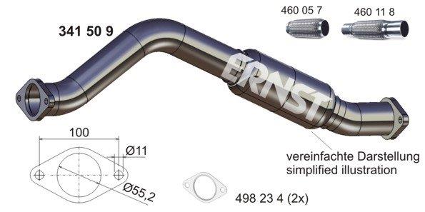 Abgasrohr mitte Ernst 341509 von Ernst