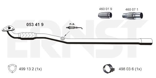 Abgasrohr von Ernst (053419) Rohr Abgasanlage Abgasanlagenrohr, Abgasanlagenrohr, Hosenrohr, Auspuffrohr von Ernst