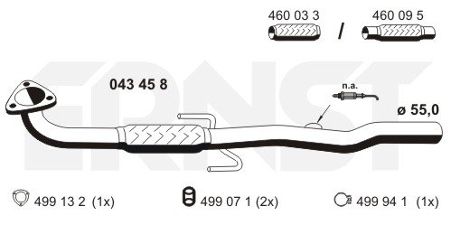 Abgasrohr vorne Ernst 043458 von Ernst