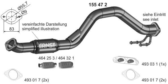 Abgasrohr vorne Ernst 155472 von Ernst