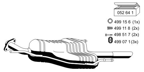 Auspuff Endschalldämpfer Auspuffanlage Endtopf original ERNST (053099) 1010mm von Ernst