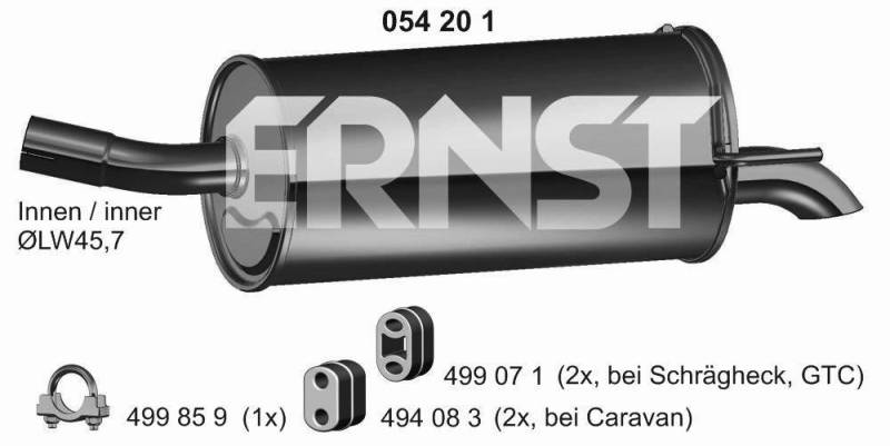 Endschalldämpfer Ernst 054201 von Ernst