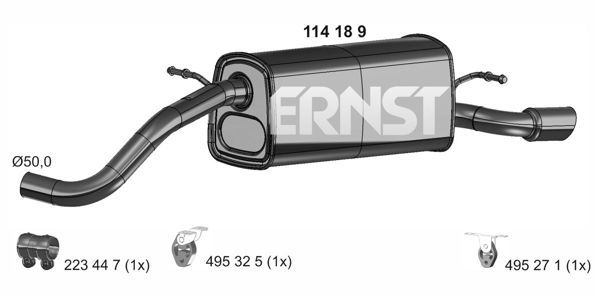 Endschalldämpfer Ernst 114189 von Ernst