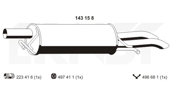 Endschalldämpfer Ernst 143158 von Ernst