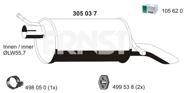 Endschalldämpfer Ernst 305037 von Ernst