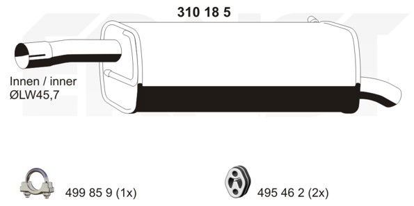 Endschalldämpfer Ernst 310185 von Ernst