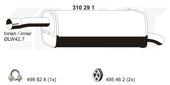 Endschalldämpfer Ernst 310291 von Ernst