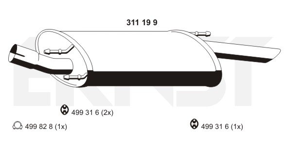 Endschalldämpfer Ernst 311199 von Ernst